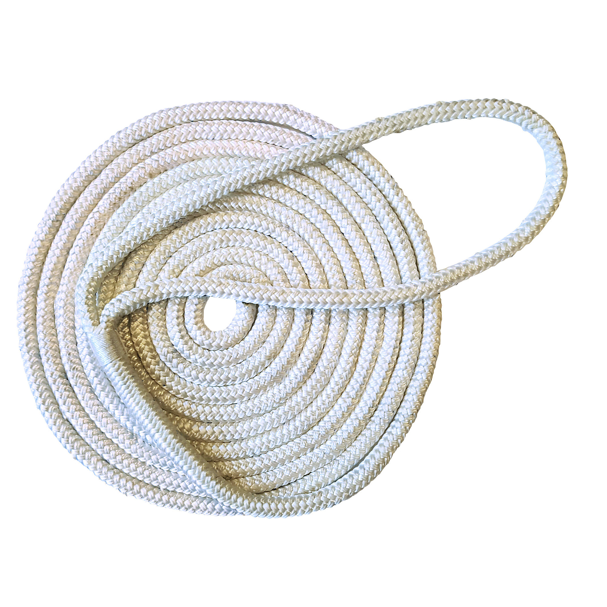Tommy Docks Nylon Dock Line - 15ft., 3/8in. Thick, 4400 lb. Break Strength, 12in. Eye Splice, White, Model# TD-20301